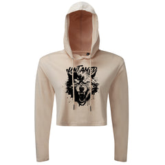 Untamed Wolf Black - Cropped Hoodie