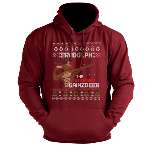 Brodolph The Red Nosed GAINZDEER - Gym Hoodie